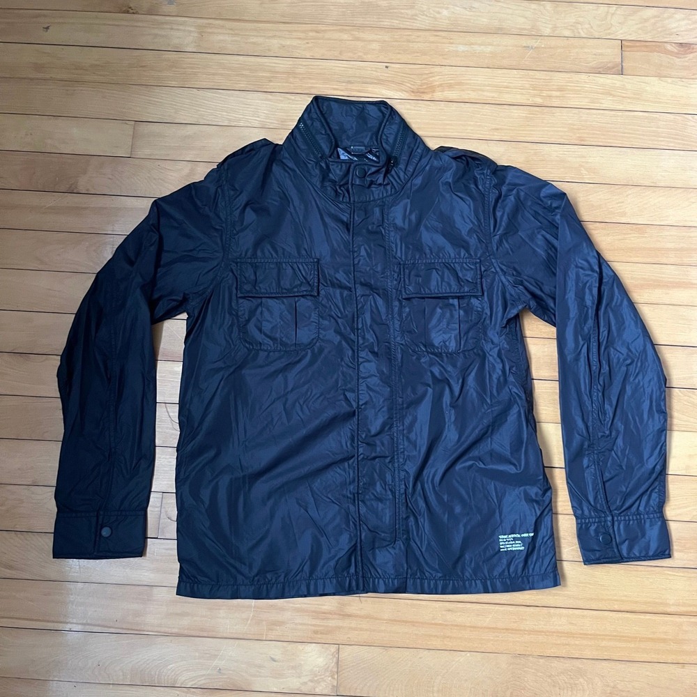Stussy Authentic Outer Gear Mens Black Nylon Ripstop Utility Field Jacket Size M